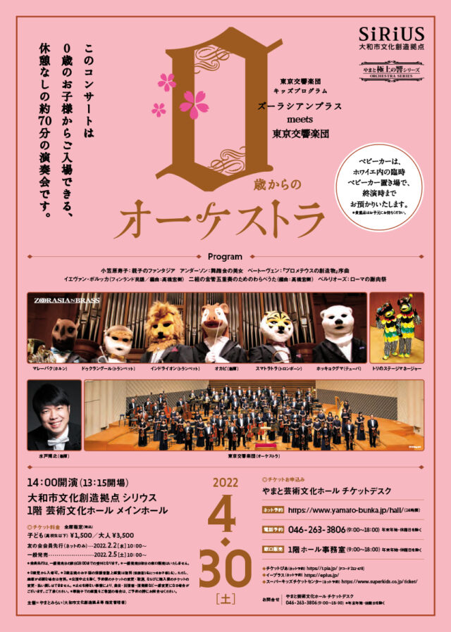 イベント名：0歳からのオーケストラ　～ズーラシアンブラス meets 東京交響楽団