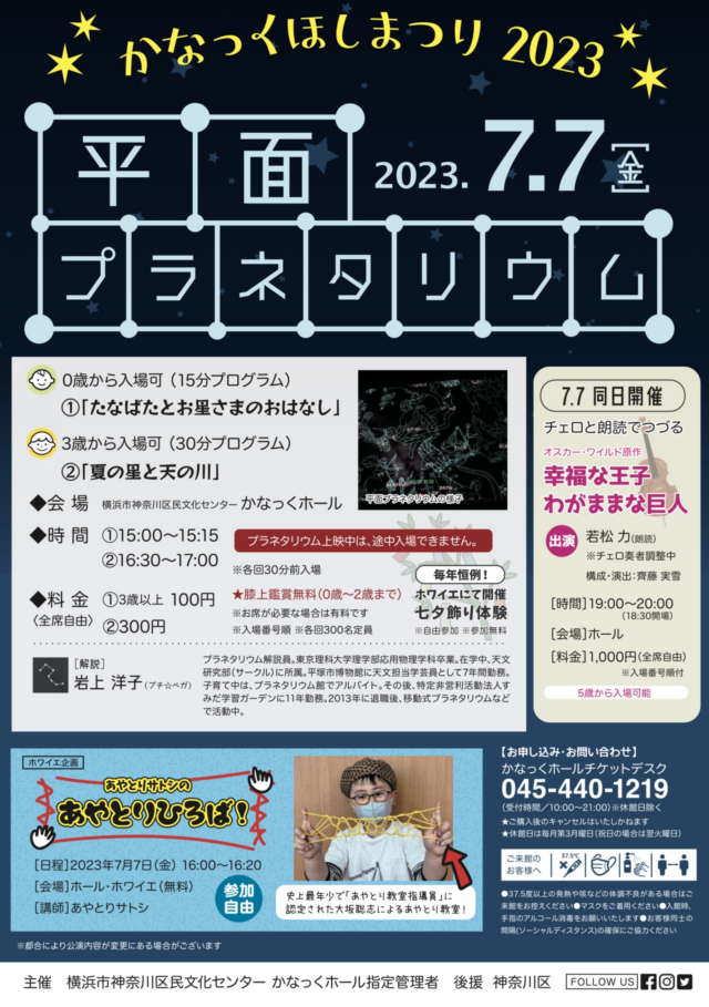 イベント名：かなっくほしまつり2023「平面プラネタリウム」